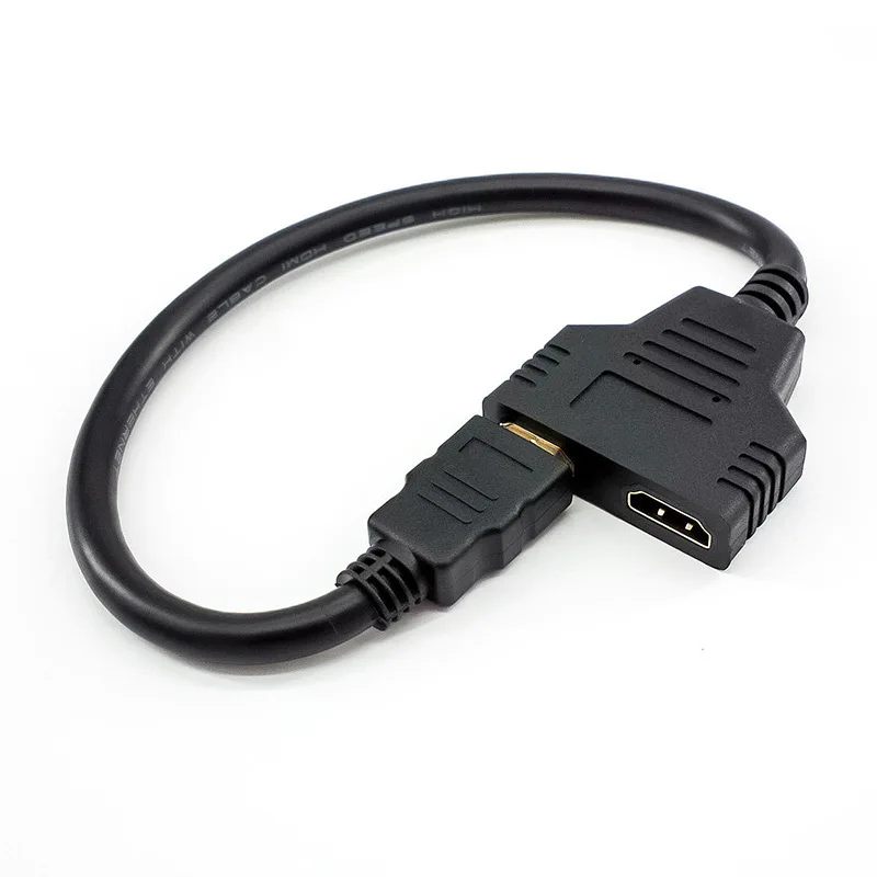 

HD-MI Compatible 2 Dual Port Y Splitter HD 1080P V1.4 Male To Double Female Adapter Cable 1 In 2 Out Converter Connect Cable