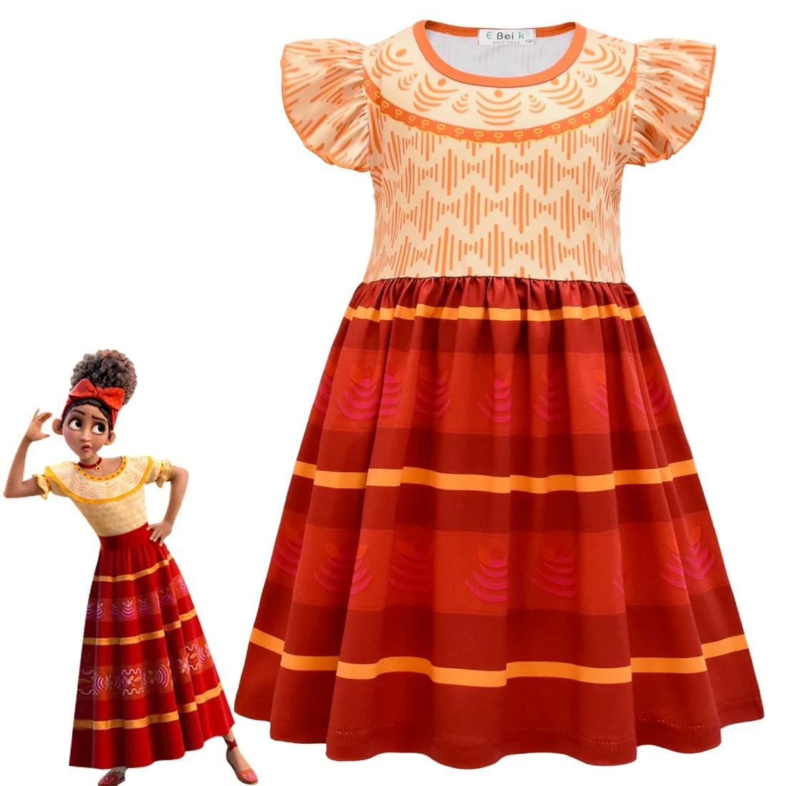Ready Stock Kids Clothes Girls Encanto Mirabel Isable Cosplay Costumes Fancy Princess Dresses Birthday Carnival Party Clothing |