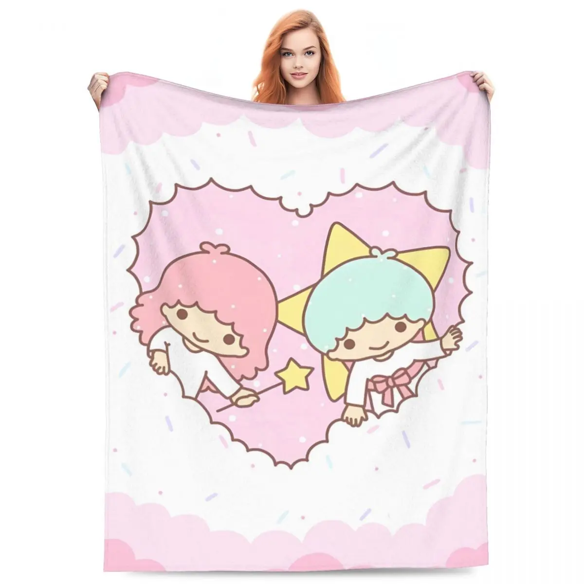 Одеяло Little Twin Stars для путешествий офиса фланелевое одеяло улицы супер теплое