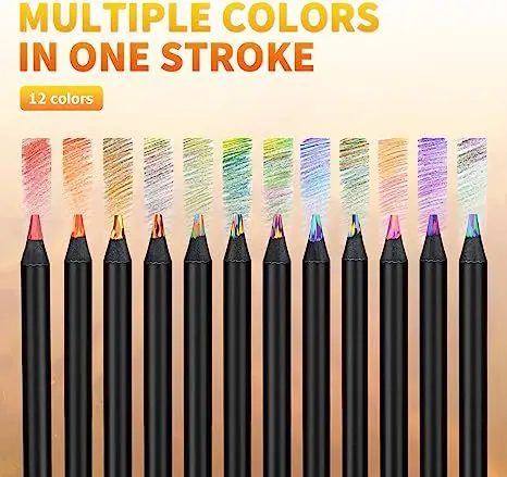 

12 шт. большие радужные карандаши разных цветов деревянные цветные радужные карандаши для детей и взрослых разноцветные карандаши для рисования