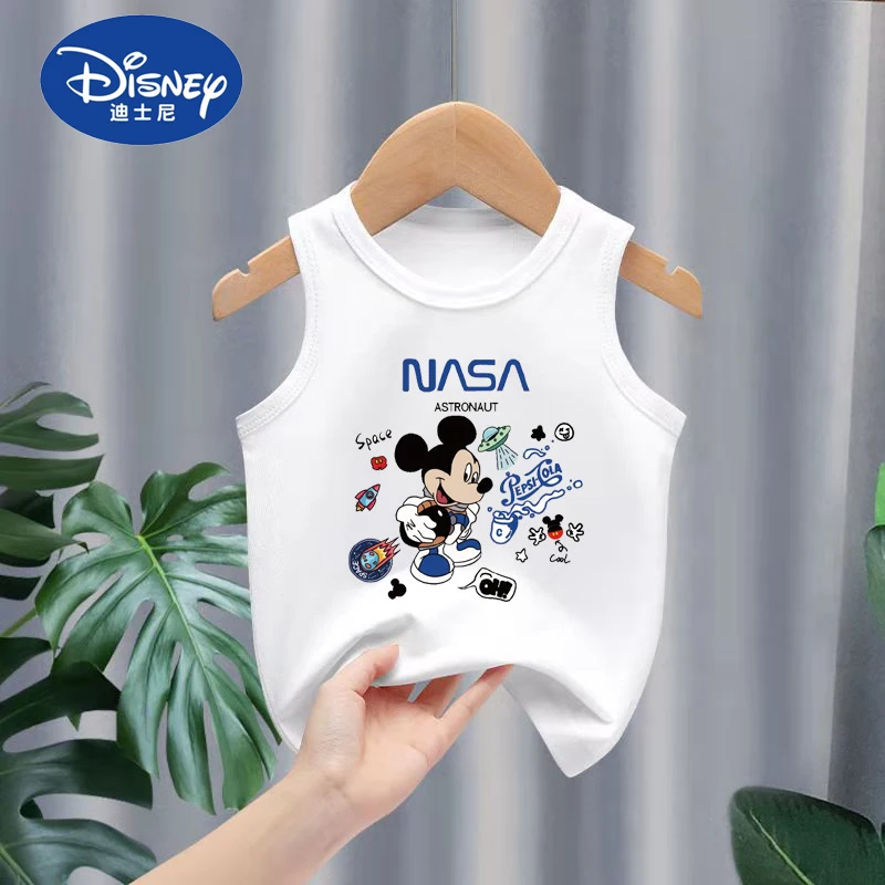 

Disney Boys And Girls Vest T-shirts Baby Cotton Spiderman Children's T-shirt Cartoon Mickey Mouse Minnie Mouse Kids Clothes