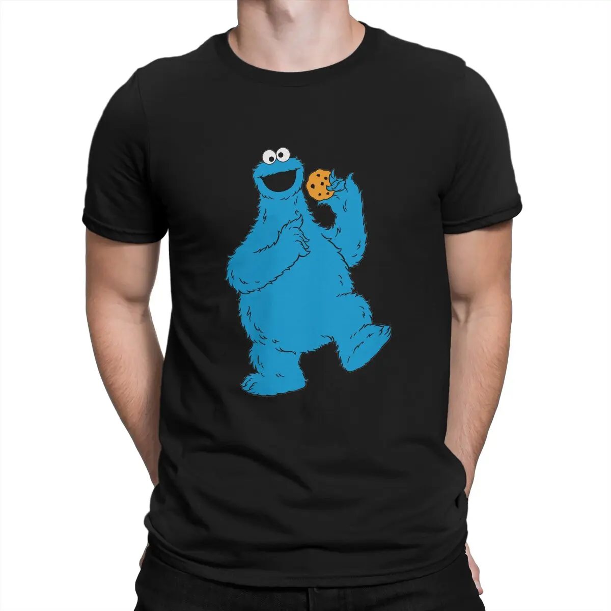 

Sesame Street Eat Cookie Tshirt Homme Men's Tees Blusas T Shirt For Men