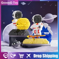 mini building block brick sapceman space adventure spaceman rocket moon capsule tabletop decoration diy building toy for child