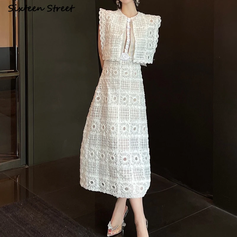 

Шикарное кружевное платье с вышивкой, женское новое летнее облегающее платье без рукавов, винтажное платье с высокой талией, 2022