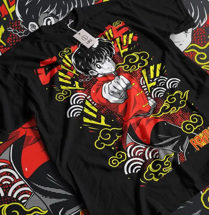 Футболка унисекс с аниме Ранма Саотоме рубашка Genma Panda Manga