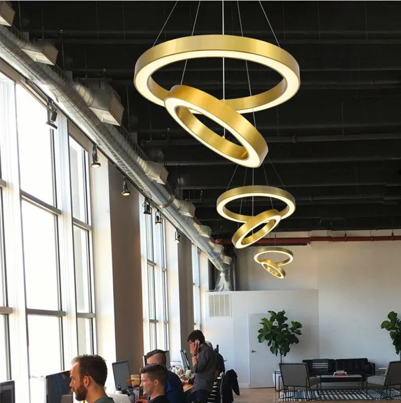 Интерьерный дизайн Nordic led подвесной светильник круглый железный Золотой