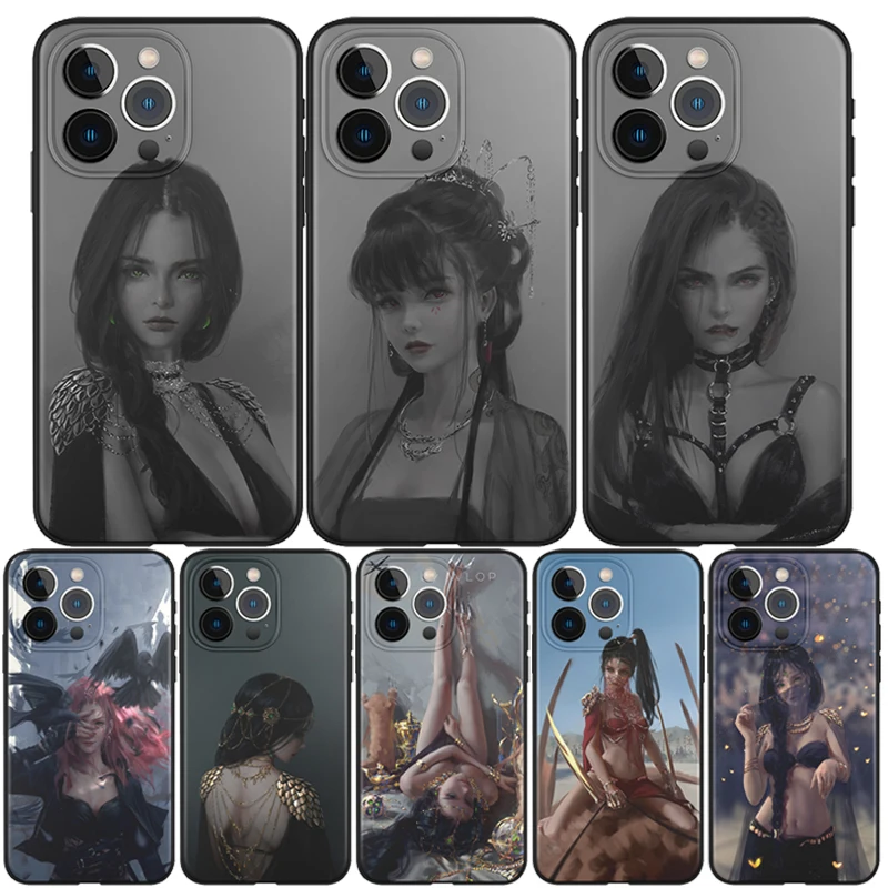 

Wlop Ghostblade Yan Haiqin Aeolian Phone Case For iPhone 13 12 11 Pro Max Mini SE 2020 5S 6 6S 7 8 Plus XS X XR Black Covers