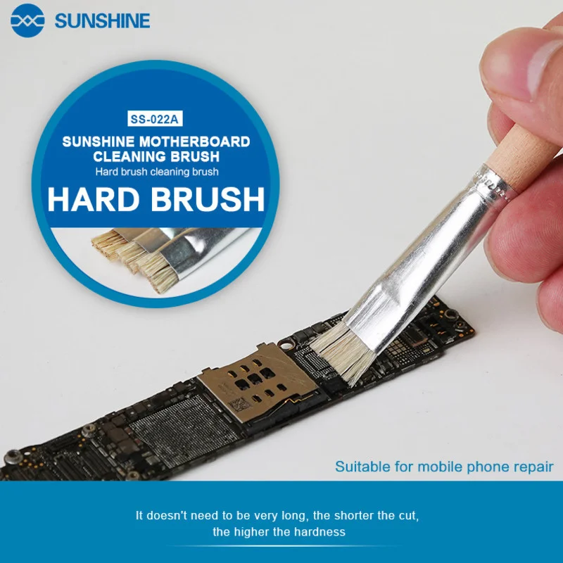 

SUNSHINE SS-022A Mobile Phone Motherboard PCB Welding Pad Clean Brush Stiff Brush for Solder Paste Welding Oil Flux Clean Tools