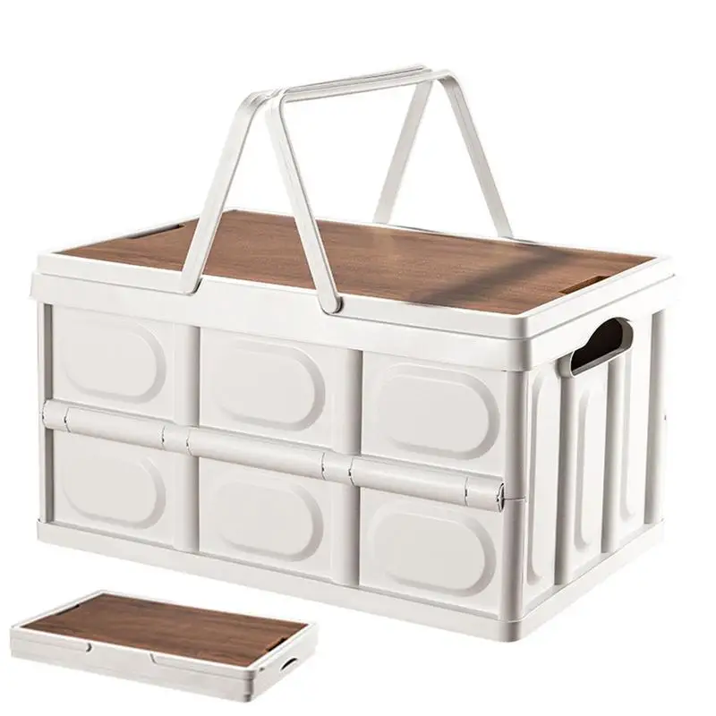 

Foldable Storage Crates With Handles Garden Tools And Pool Toys Storage Bin For Camping Large Capacity Storage Box With Portable