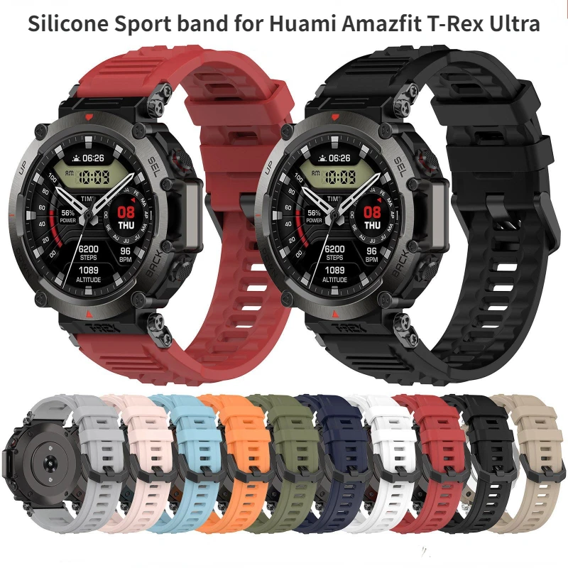

Silicone Sport band for Huami Amazfit T-Rex Ultra Runnber Strap for Huami Amazfit T-Rex Ultra SmartWatch Replacement Watch band