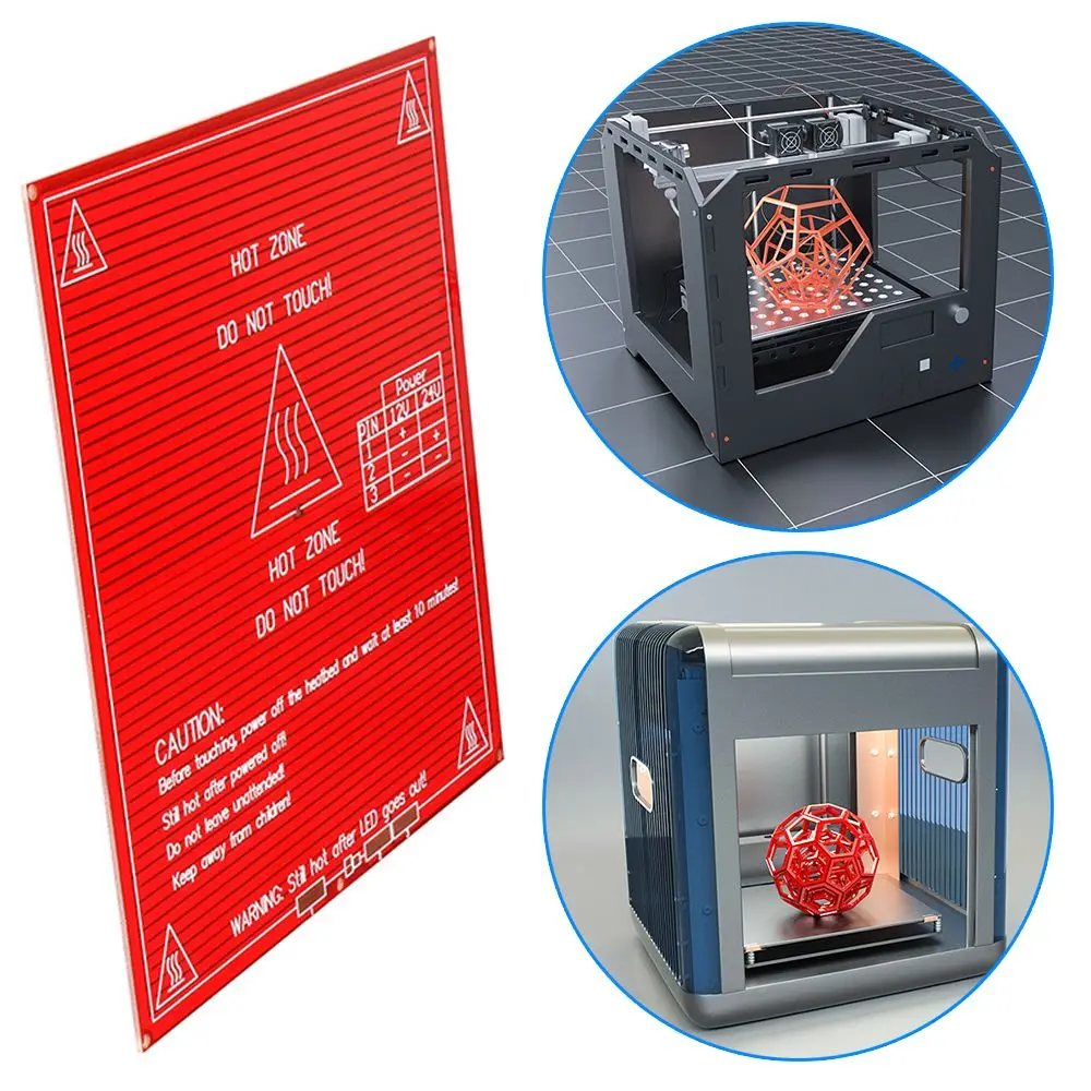 

Аксессуары для 3D-принтера, прочные детали для 3D-принтера Mk2B, Рабочая панель с тепловой платформой, печатная плата, радиатор, двойная мощност...