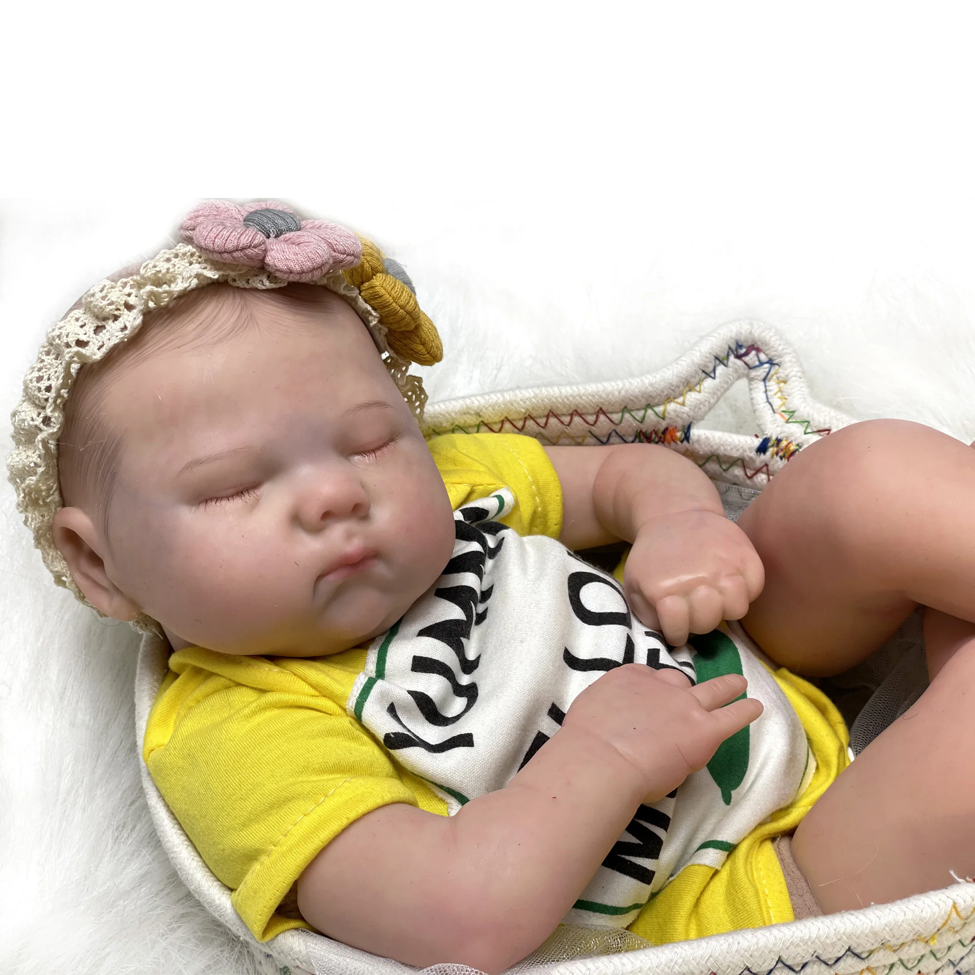 55cm Painted Soft Solid Silicone Bebe Reborn Dolls Handmade Lifelike Reborn Doll Bebê Reborn De Silicone Pеборн Cиликоновый