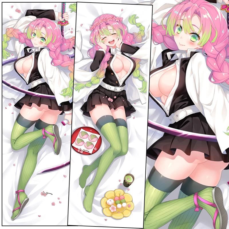 

Наволочка для тела с изображением рассекающего демонов Kanroji Mitsuri Dakimakura Anime Kimetsu No Yaiba, обнимающие подушки для тела Otaku Pilow