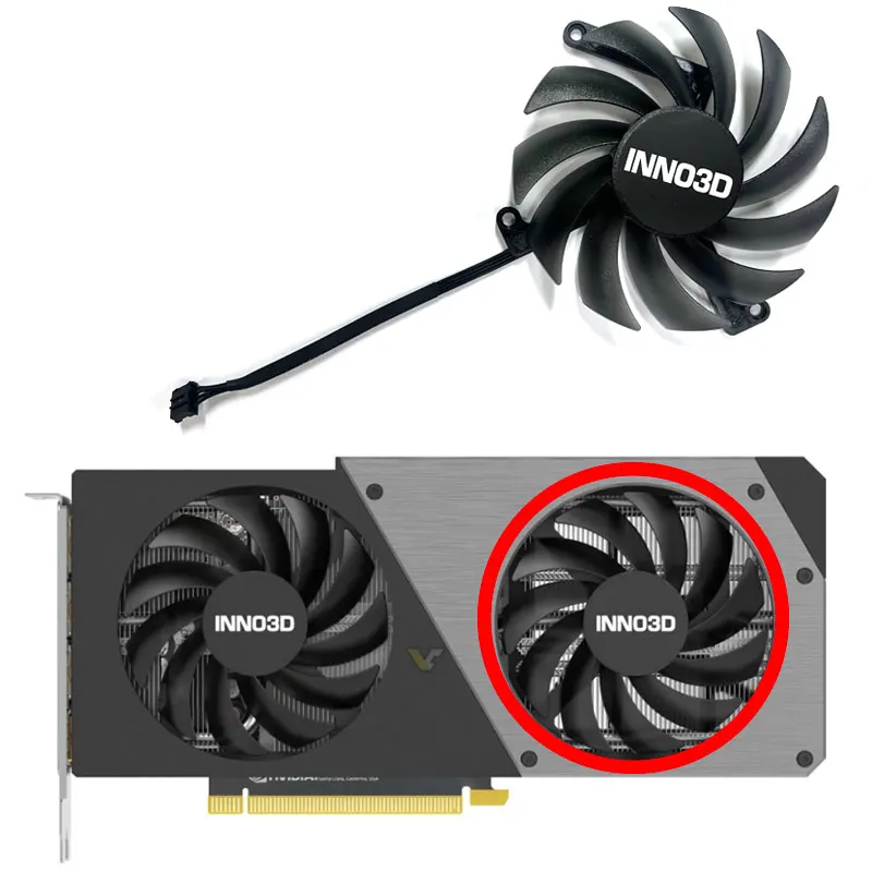 Новинка 85 мм для видеокарты INNO3D GeForce RTX4070 12 Гб двойной X2 OC сменный вентилятор
