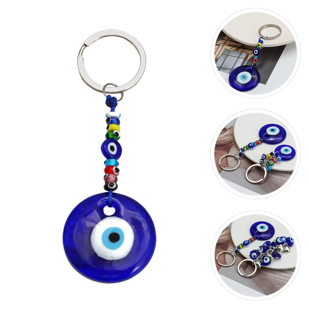 

Blue Eyes Keychain Girl Car Accessories Hanging Pendant Eyeball Decors Alloy Ornament Accessory Woman Decoration Evil
