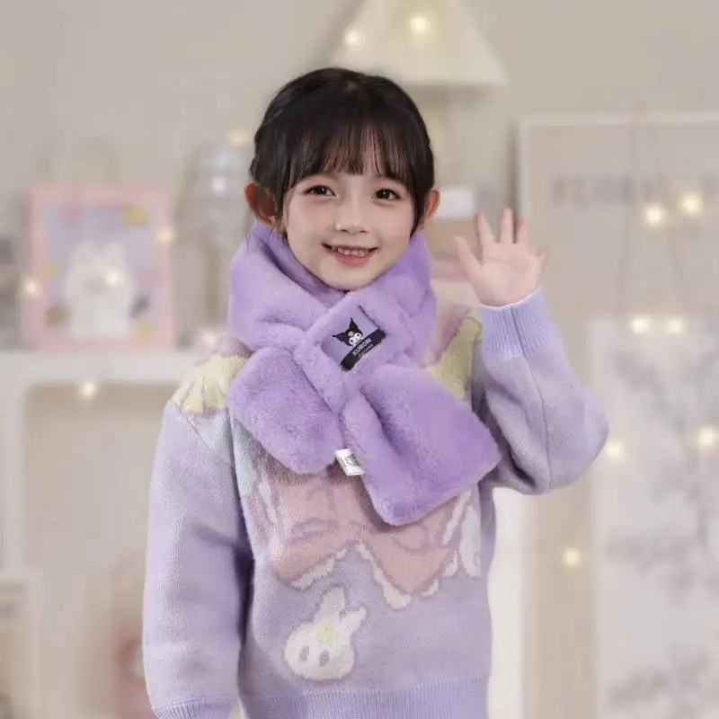 

Милый аниме Sanrio Kuromi My Melody Hello Kitty Cinnamoroll Детский плюшевый шарф осень-зима новый ветрозащитный Теплый шарф