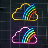 led cloud rainbow neon sign lights for pub bar bedroom wall hanging atmosphere lamp battery usb operated wedding xmas room decor