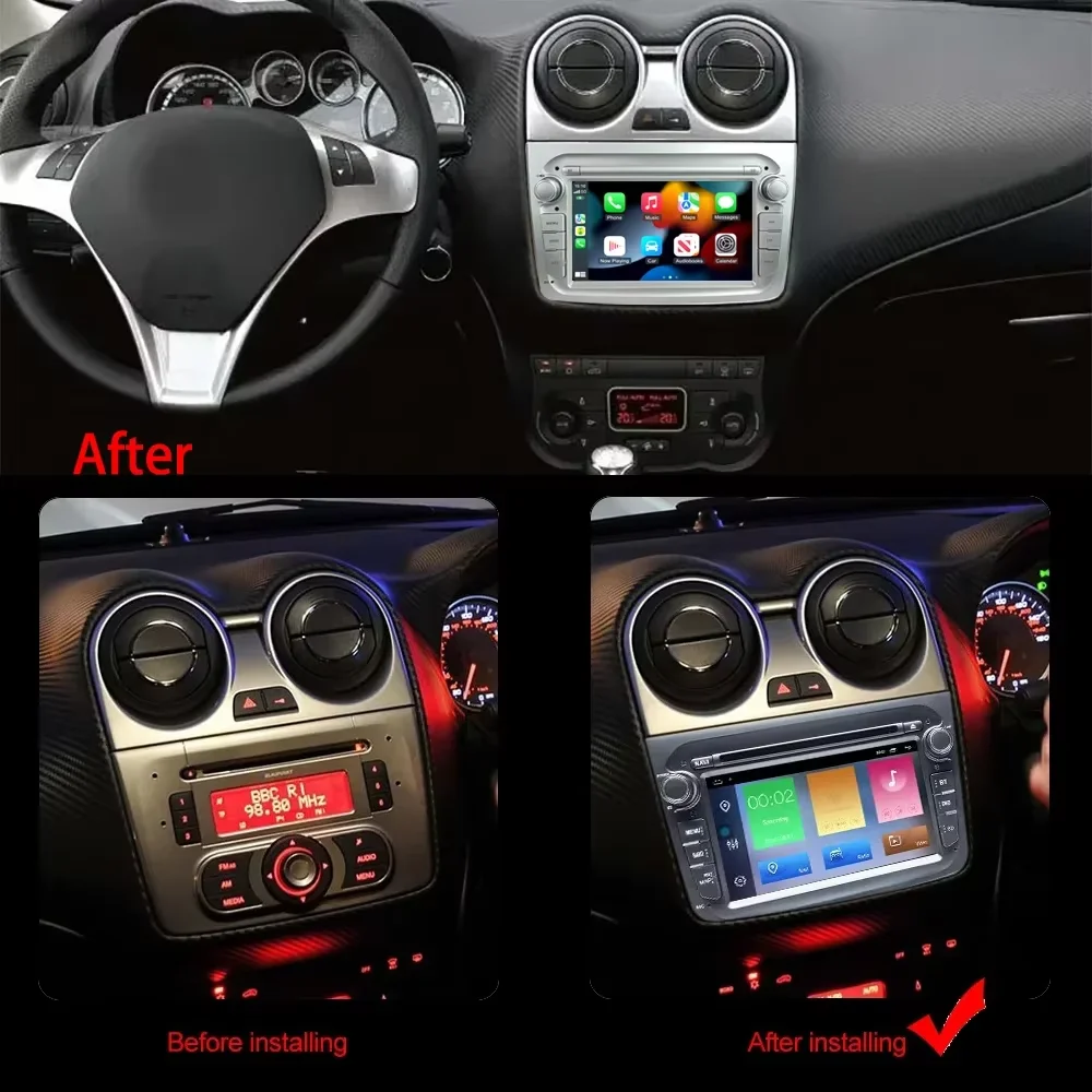Фото Автомобильная магнитола на Android 15 для Alfa Romeo Mito 2008-2013, 7 дюймов, 1024*600, Carplay, Auto Multimedia, стерео, GPS-навигация, интеллектуальная 8-ядерная система, IPS. №3