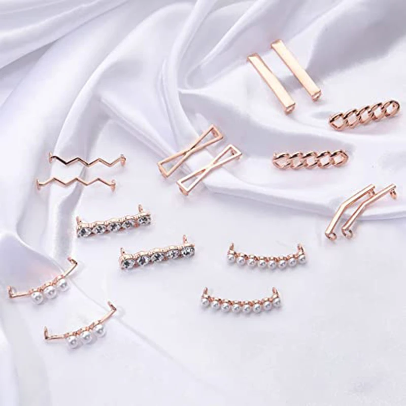

Shoes Accessories Buckle Diamond Shoelace Clips for Sneakers Shoelaces DIY Decorative Shoe Clips Faux Pearl Rhinestones