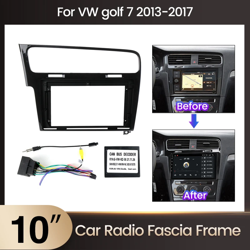 10-дюймовая черная фоторамка для пианино декоративная рамка Volkswagen Golf 7 2013-2017 MK7 5 MK7.5