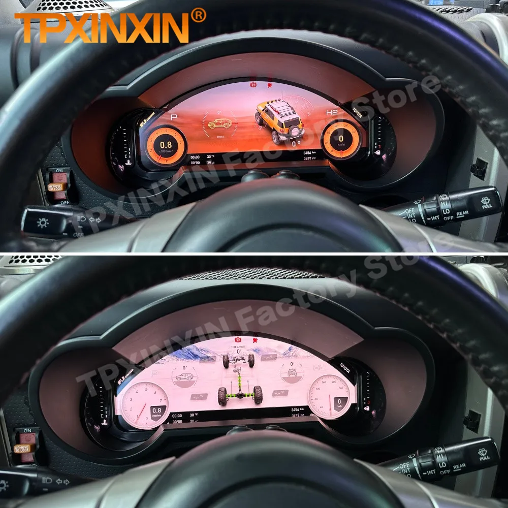 Фото Цифровая приборная панель Linux для Toyota FJ Cruiser 2008-2023: Автомобильный ЖК-дисплей, цифровая панель приборов, Carplay №3
