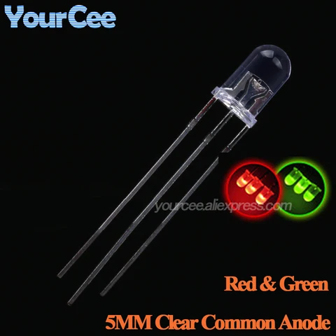 20 шт.  LED диоды 5ACC4URG разноцветные