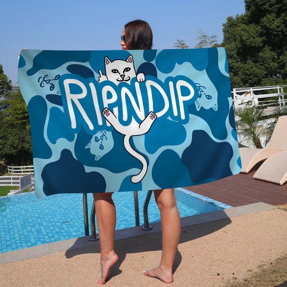 Фото Cat R-Ripndips Anime Beach Swimming Towel Soft Absorbent Washcloth Children's Gifts For Kids Travel Camping Gym №4