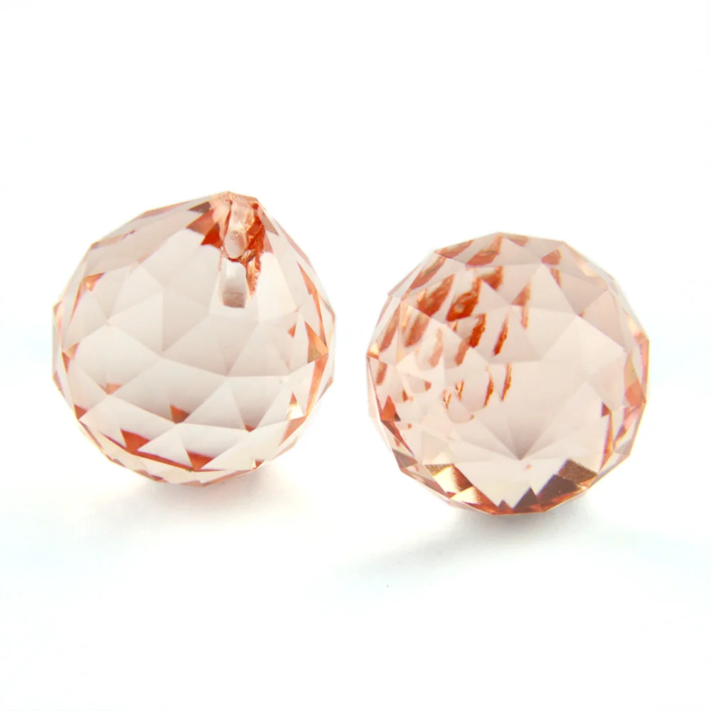 

15mm-40mm Water Pink Crystal Lighting Pendant Balls Chandelier Parts Prisms For Wedding Decoration