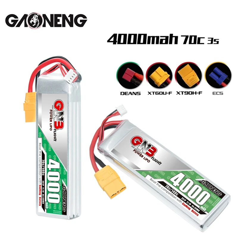 

GNB 3S 11.1V 4000mAh 70C Light Weight Lipo Battery For UAV RC Helicopter RC Car Boat Airplane Parts XT60/XT90 Plug 11.1V Battery