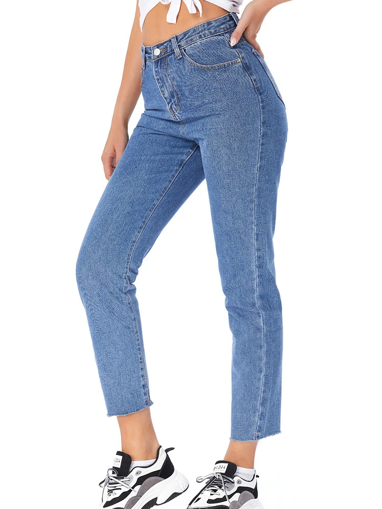 2023 European and American loose jeans women's casual denim brand high quality slanted pants trousers