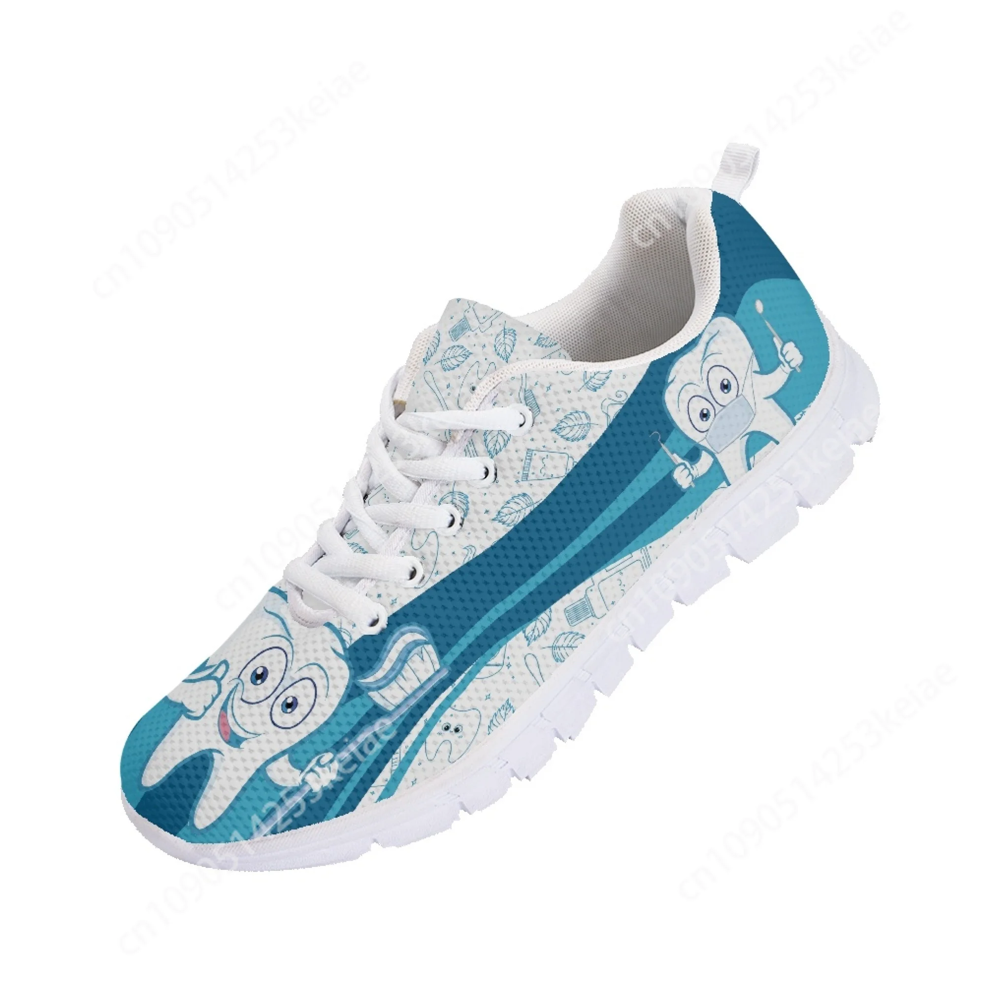 Yikeluo зубы узор зубные протезы брендовый дизайн кроссовки на шнуровке женские