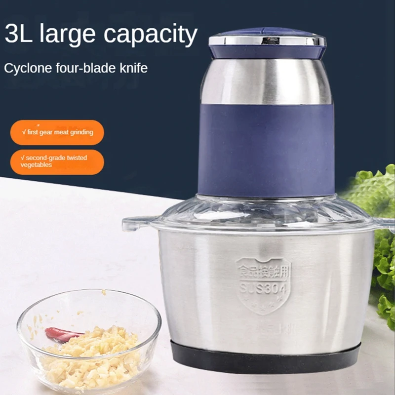

3L Electric Meat Grinder Multi-Function Vegetable Fruit Meat Garlic Chopped Slicer EU Plug