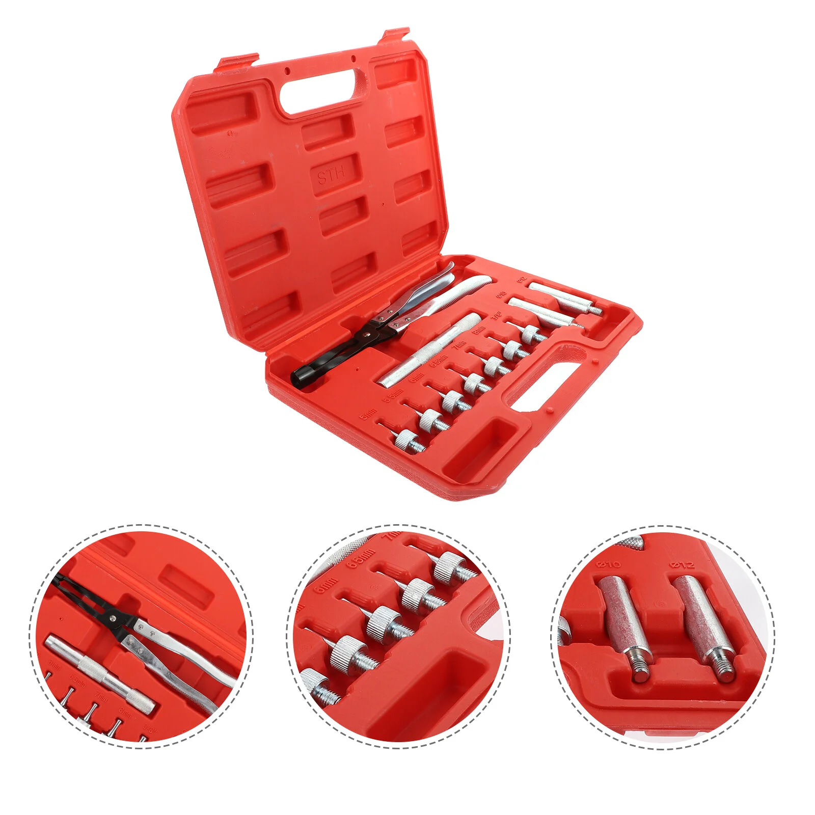

1 Set 11pcs Valves Stem Seal Dismantling Tool Set Durable Valves Plier (Silver)