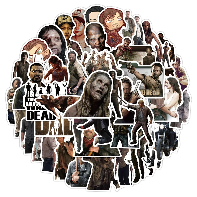 

Horror Movie Walking Dead Stickers Waterproof Skateboard Guitar Luggage Laptop Cup Phone DIY Graffiti Sticker Kids Toys Gifts