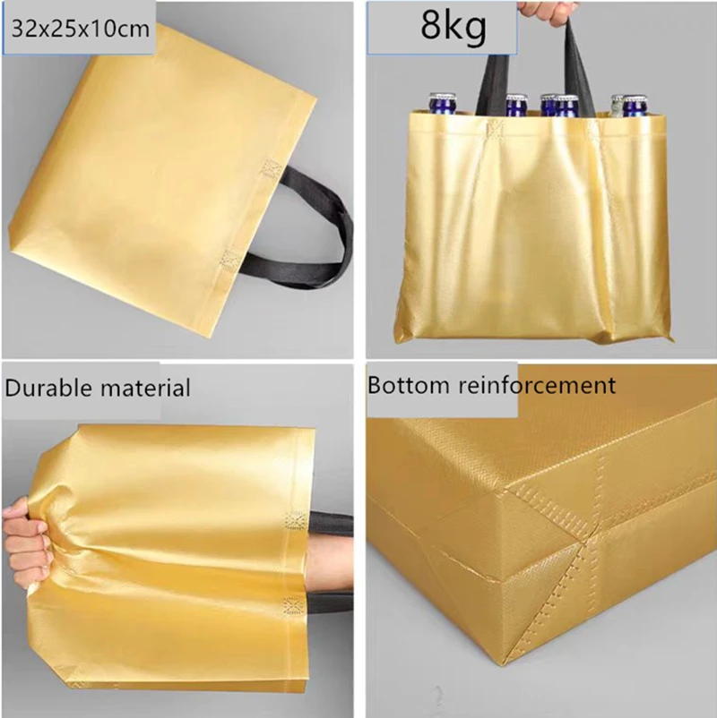 100 шт./лот нетканая сумка сумки для покупок эко-рекламные вторичной переработки