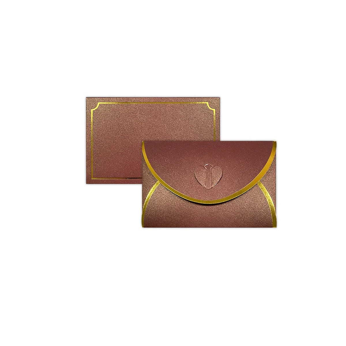 

50Pcs Gift Card Envelopes with Love Buckle Envelopes with Gold Border, Envelope for Note Cards, Wedding Copper