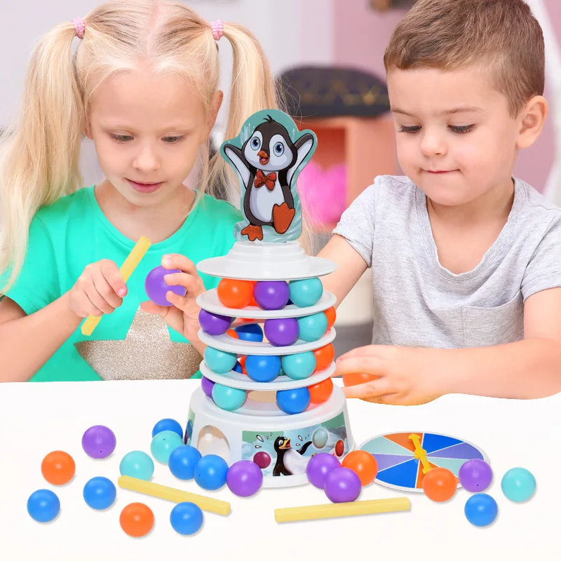 

New Board Game Penguin Skiing Ball Parent-child Multiplayer Interactive Game Penguin Track Skiing Toy Board Game For Kids Gift