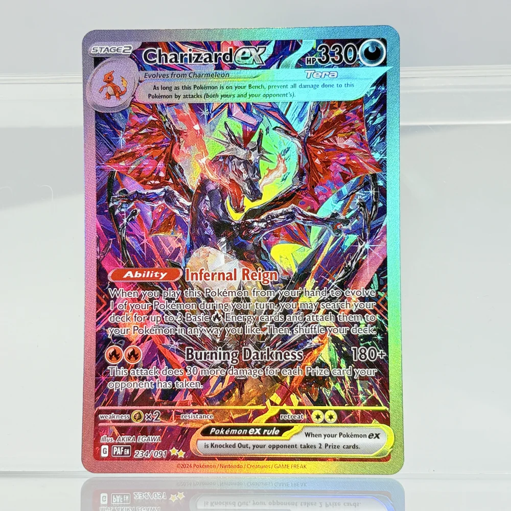 Фото Голографическая коллекция игр, коллекция PTCG Proxy Cards Charizard Pikachu Mew EX Singl PKM, фольгированные карты, PROXY Card №5