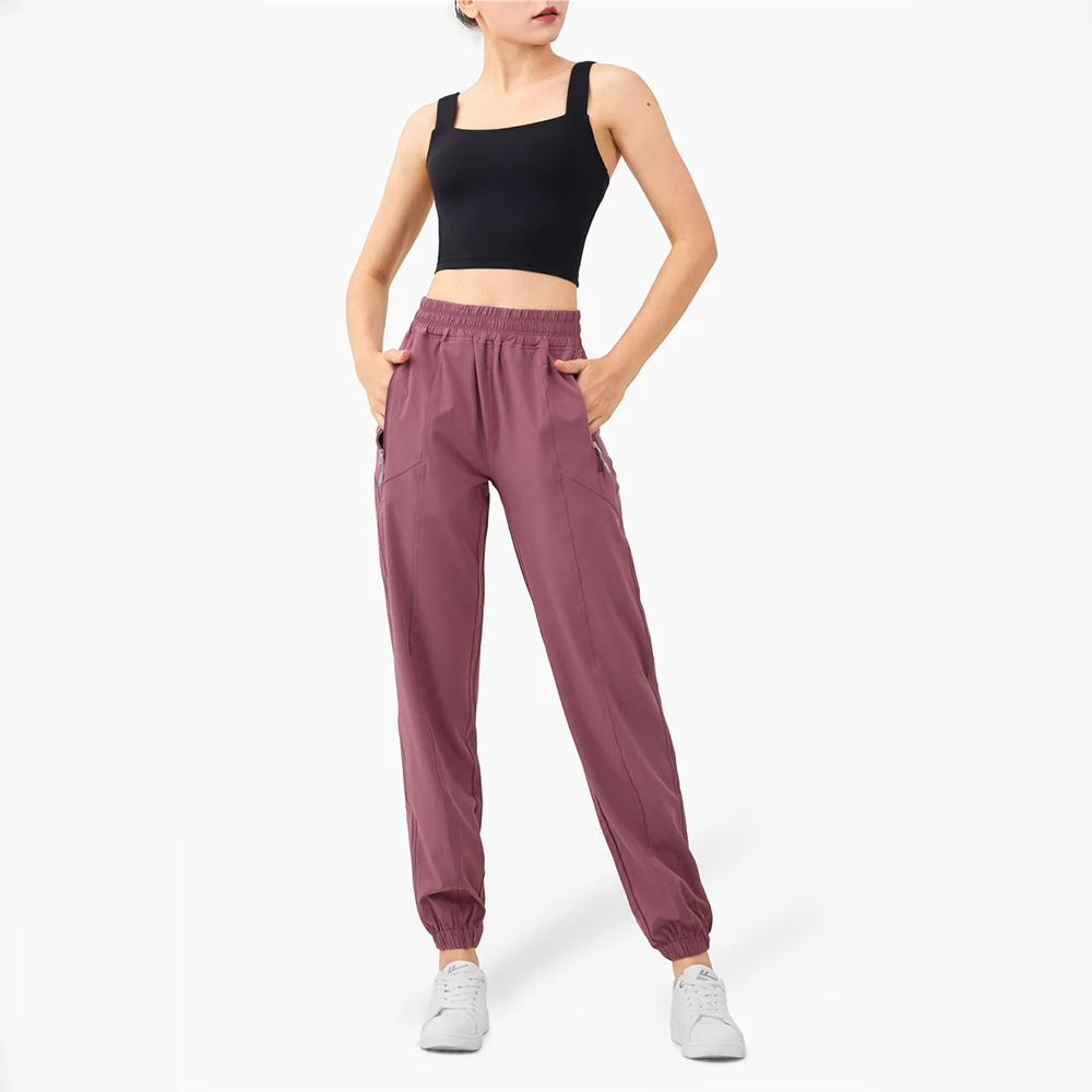 

High Waist Zipper Pocket Breathable Slim Yoga Sport Leggings Loose Casual Track Pants Running Workout Fitness Fashion Sportswear