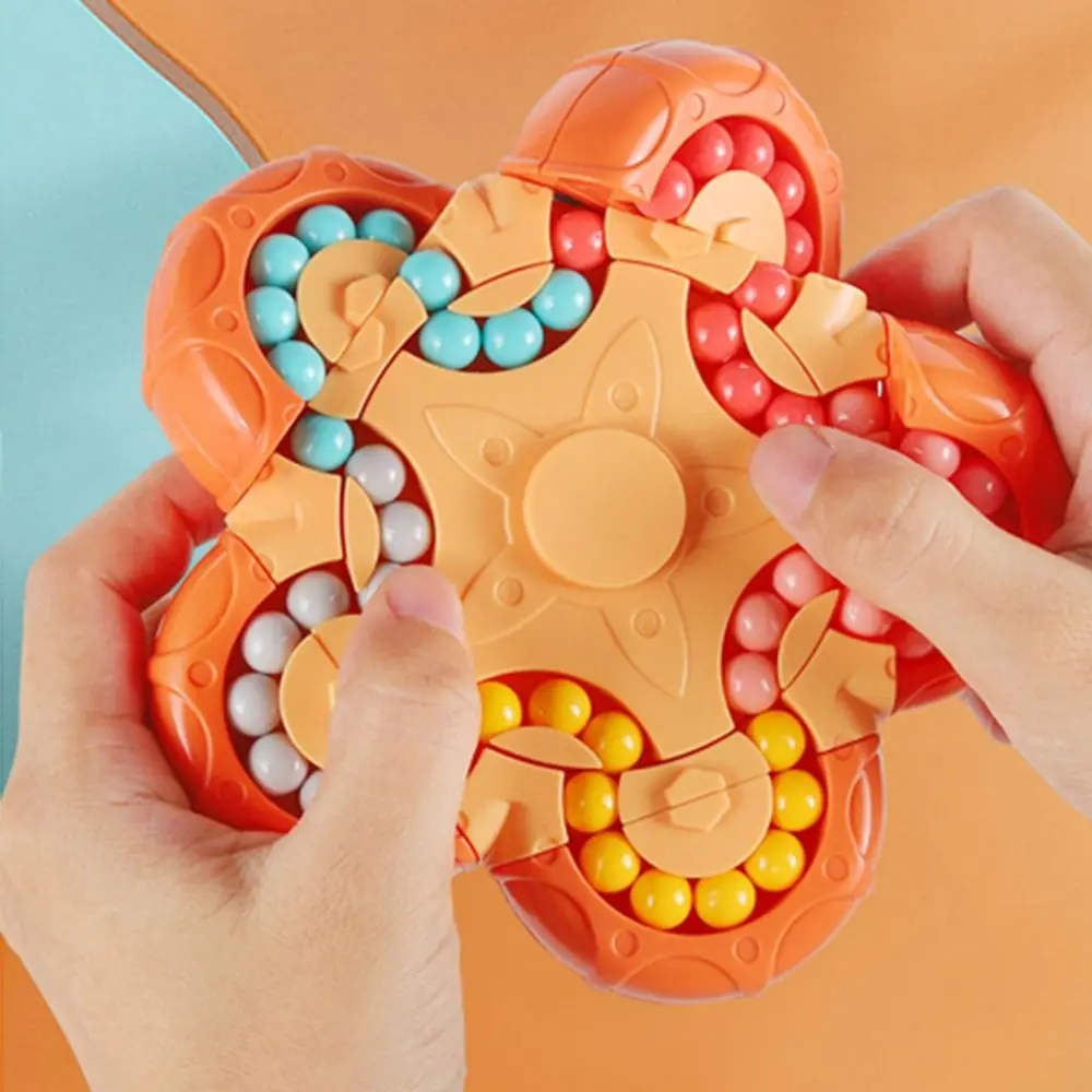 

Головоломка с вращающимися бусинами 2 в 1, пластиковые игрушки-кубики с 10-сторонним вращением для пальцев, антистрессовая игрушка для раннего развития, декомпрессионная игрушка