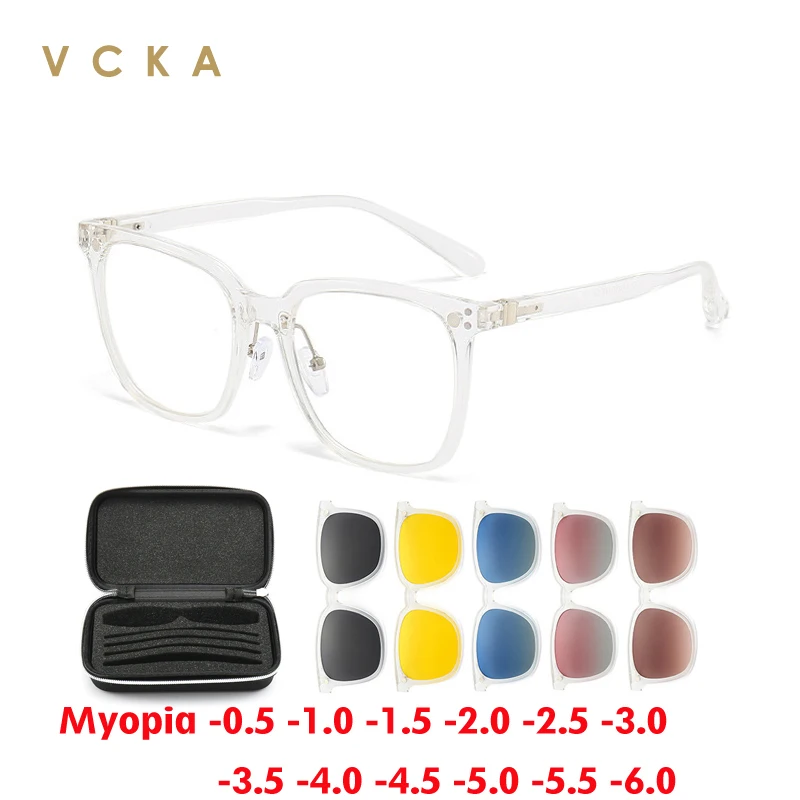 VCKA магнитный зажим 6 в 1 мужские и женские солнцезащитные очки для близорукости