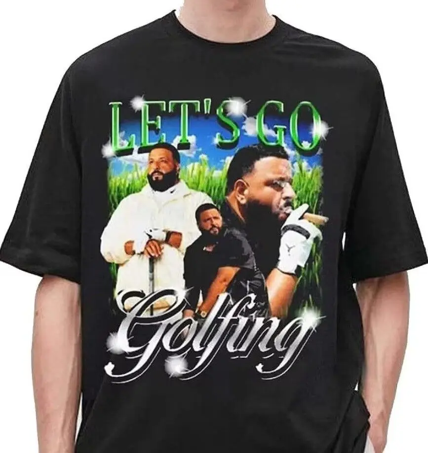 Забавная футболка Lets Go Golfing God Did D J Khaled черная