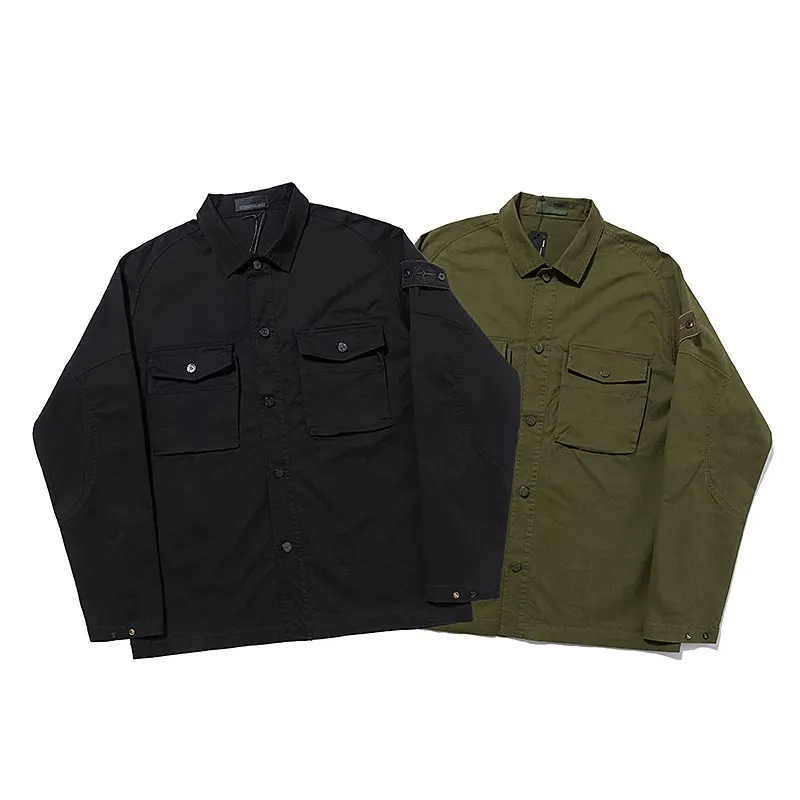 

Palais Stone Spring and Autumn Series New Pocket Armband Long Sleeve Men and Women Cargo Jacket Coat