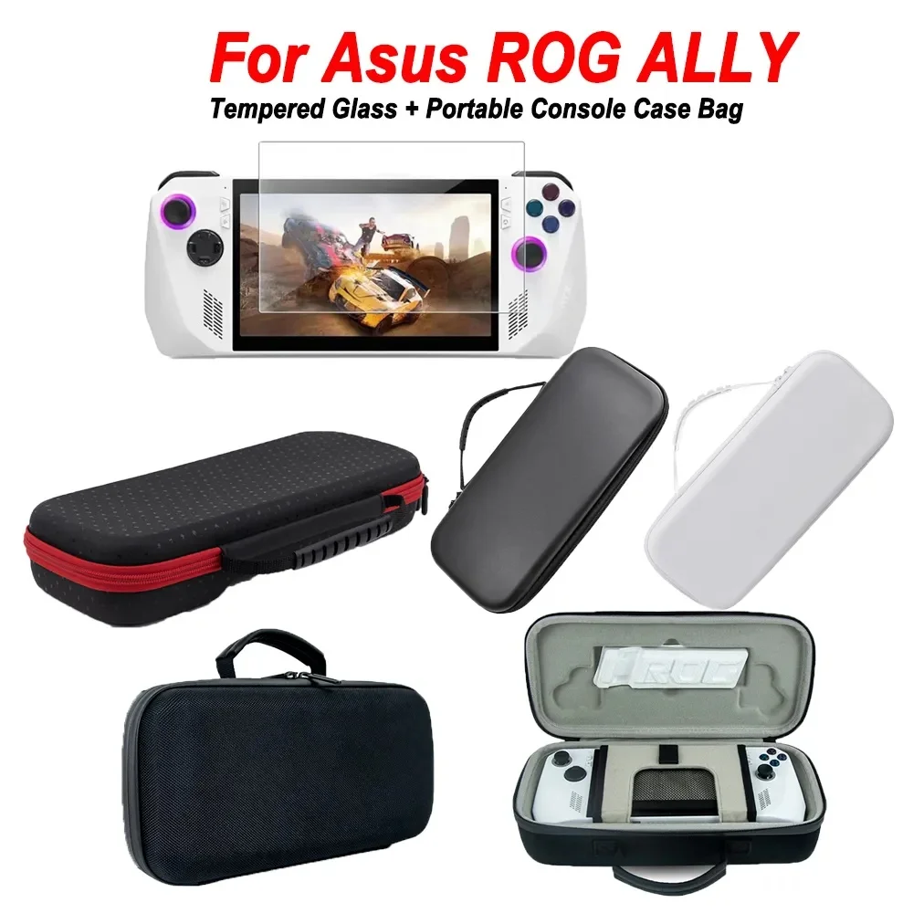 

For Asus ROG ALLY Tempered Glass + Portable Console Case Bag for Asus ROG ALLY Shockproof Protective Consoles Bags Accessorie