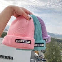 m053 winter hats for woman new beanies knitted fluorescent hat girls autumn female beanie caps warmer bonnet ladies casual cap