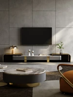 marble telescopic tv cabinet designer modern simple telescopic tv cabinet tea table natural luxury stone living room floor cabin