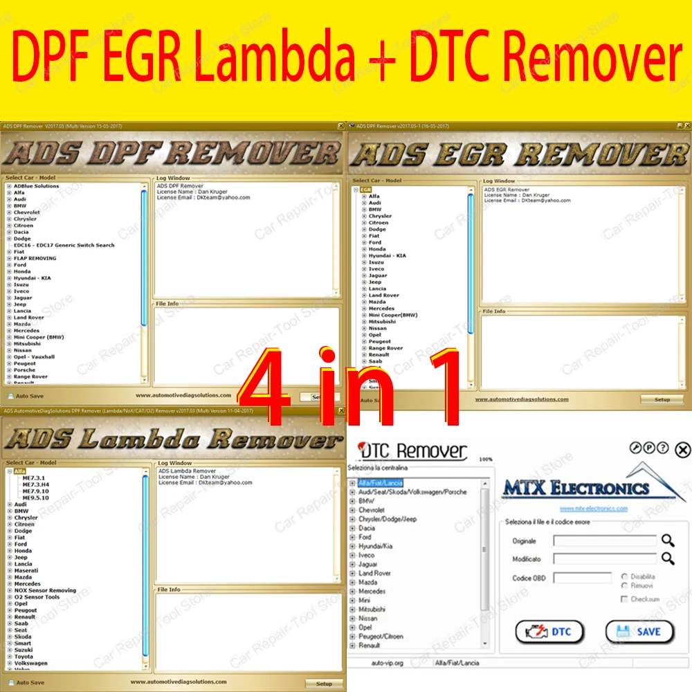Распродажа 2022 Профессиональный аппарат ADS DPF EGR Lambda Remover 3 0 Full 2017 5 + DTC Remover1.8.5.0 с