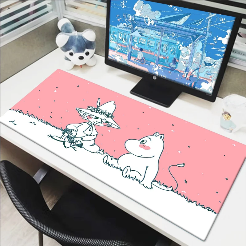 Anime Mouse Pad Moomines Keyboard Deskmat Cartoon Rubber Mat Pads Desk Protector Gamer Mousepad Gaming Pc Accessories Mouse Pads