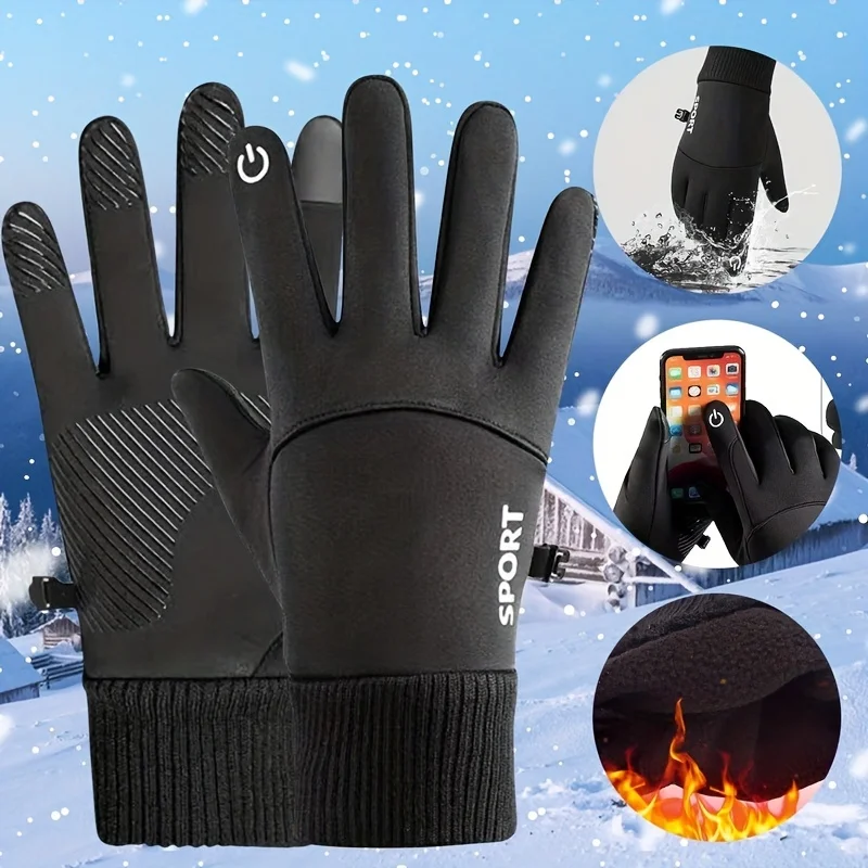 

Зимние перчатки для мужчин и женщин, теплые тактические перчатки для сенсорного экрана, водонепроницаемые, для пешего туризма, катания на лыжах, рыбалки, велоспорта, сноуборда, Нескользящие перчатки