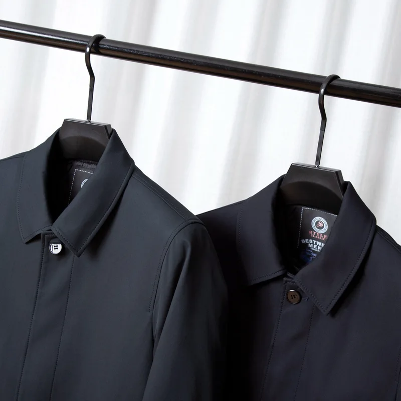 Detachable Tank Winter Jacket Men  2023 Autumn and Winter Business Medium Length Trench Coat Outdoor Casual Jackets Men Clothing